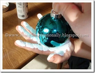 Snowman Hand Art Ball Ornament Snowman Hand Art Ball Ornament