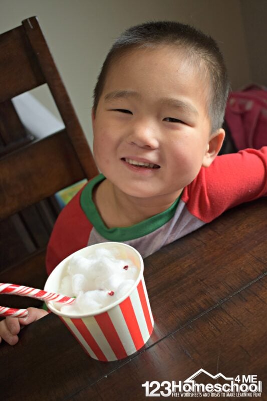 🎄 How to Grow a Candy Cane Activity with FREE Printable