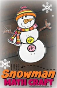 FREE Snowman Math Craft addition subtraction
