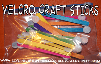 Velcro Craft Sticks Kids Activity for Road Trips or Summer Busy Bags Velcro Craft Sticks Kids Activity for Road Trips or Summer Busy Bags