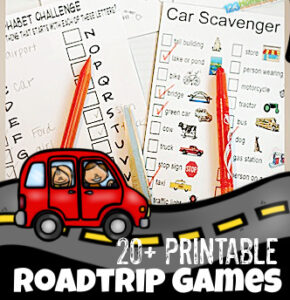 🚗 20 FREE Printable Roadtrip Games for Kids