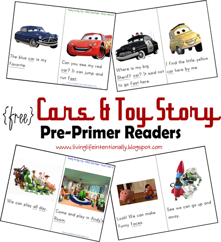 Disney - free sight word readers for preschoolers based on Cars and Toy STory #disney #sightwords Disney - free sight word readers for preschoolers based on Cars and Toy STory #disney #sightwords