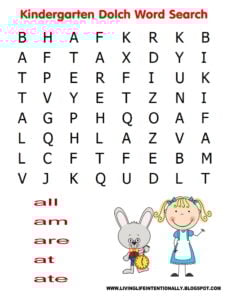 word search worksheet for kids