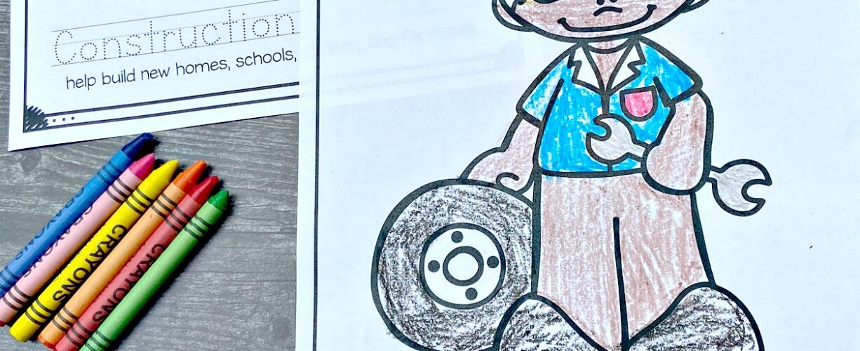 HUGE pack of super cute, free printable Community helpers coloring book printable for toddler, preschool pre k, kindergarten, first grade students