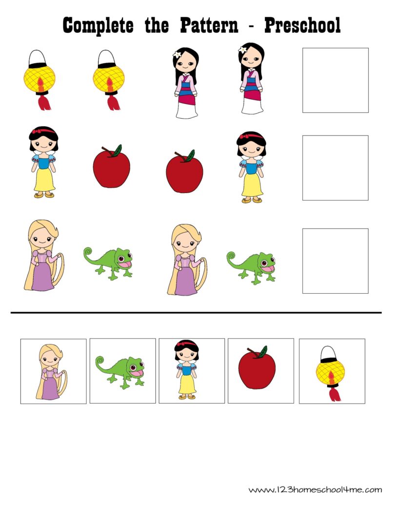 FREE Printable Princess Worksheets