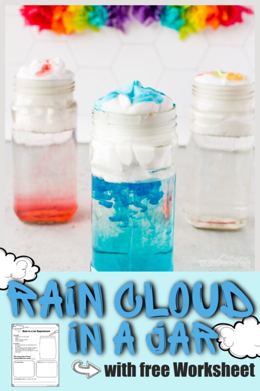 Make learning about clouds for kids FUN with these engaging cloud activities. As children learn all about clouds for kids they will try the rain cloud experiment, cotton ball cloud activity for kids, grab the cloud printables, and make a cloud in a bottle. Use the cloud in a jar experiment with toddler, preschool, pre-k, kindergarten, first grade, and 2nd grade students. Whether you do all the cloud lesson or just the hugely popular rain experiment - this is sure to be a fun spring activity for kids!