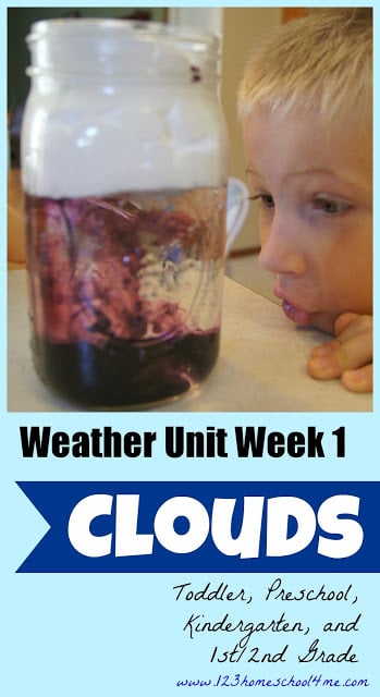 Science - Weather Unit on clouds Weather Unit - Clouds for Kids #science #preschool #homeschooling