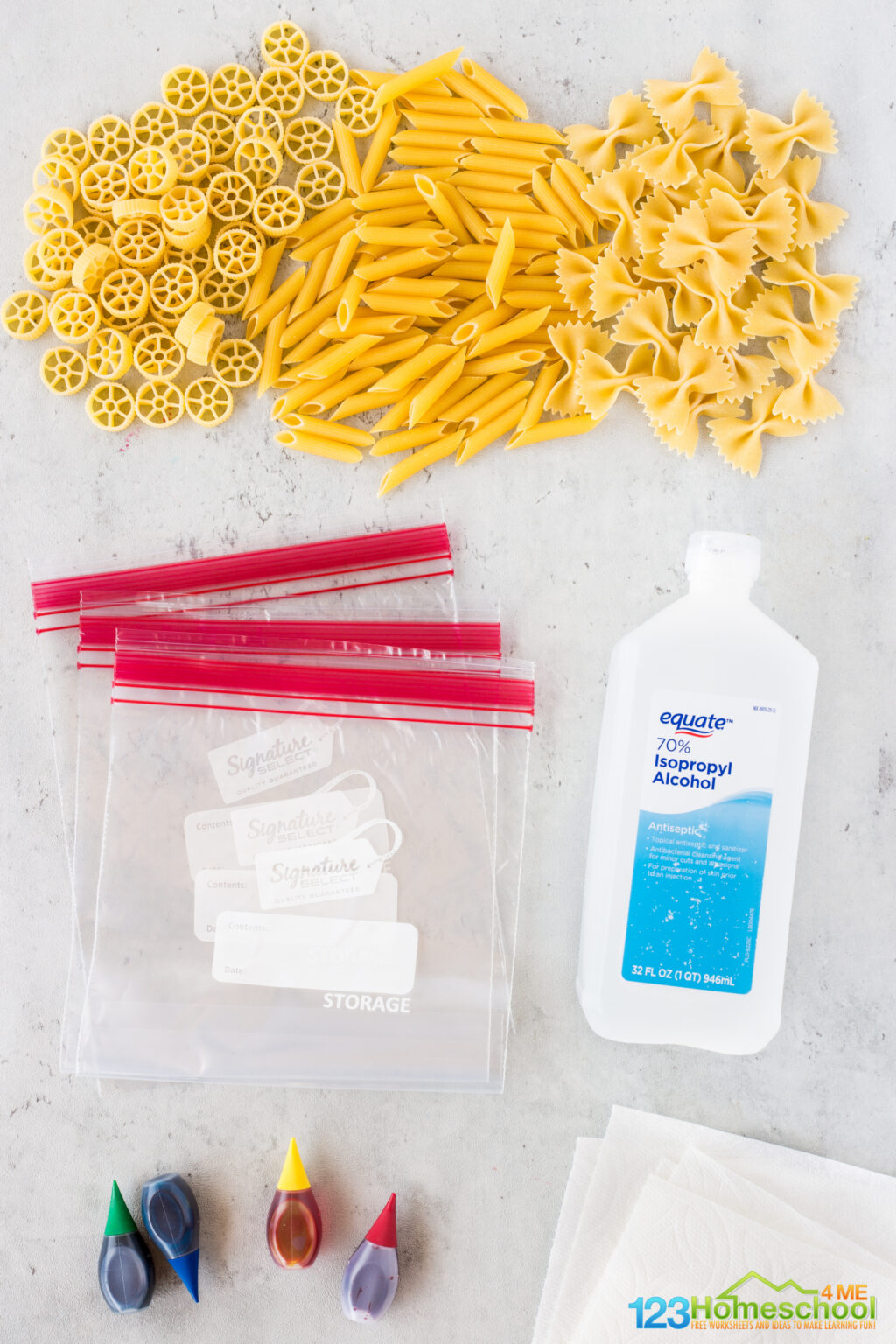 How to Color Dye Pasta for Necklace Crafts with Preschoolers