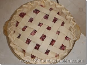 lattice top on homemade pie