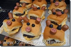 Farm Party Food Pig Hamburgers Farm Party Food Pig Hamburgers
