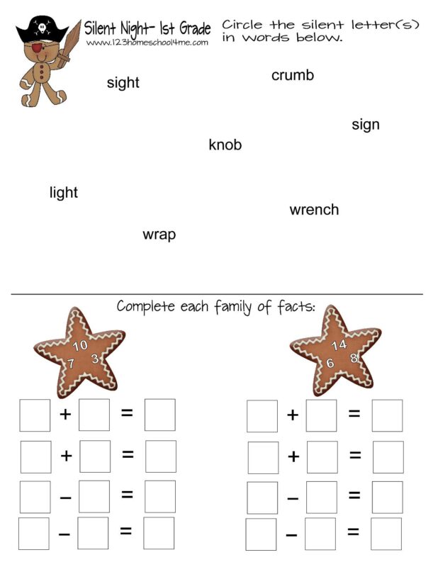 Gingerbread fact families and silent letters