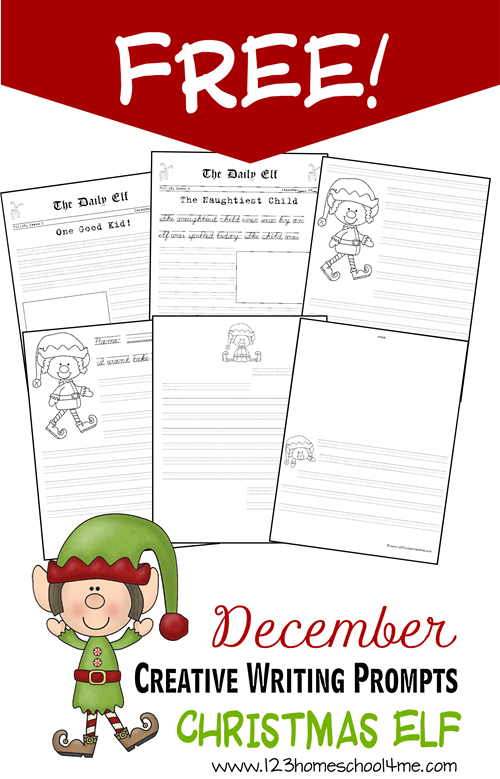 free christmas elf creative writing writing practice sheets for kindergarten