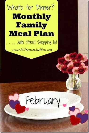 february family meal planner 123 homeschool 4 me