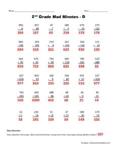 Will 2nd grade math worksheets with answers