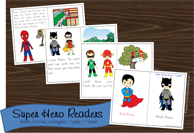 free super hero reader books 123 homeschool 4 me