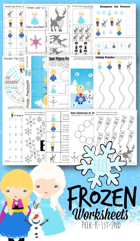 FREE Frozen Worksheets for Kids