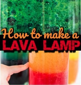 DIY Lava Lamp - super easy way to make your own lava lamp with simple things you have around your house. This homemade lava lamp is such a fun science project for kids of all ages to sneak in some summer learning. This science experiment is for toddlers, preschoolers, pre k, kindergarten, first grade, 2nd grade, 3rd grade, and kids of all ages at home, homeschool, summer camps, classroom, etc.