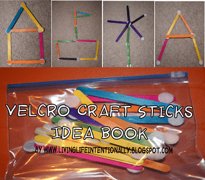 Velcro Craft Sticks Kids Activity with free printable idea book