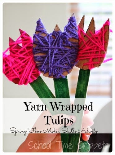 Yarn Wrapped Tulips from School Time Snippets Yarn Wrapped Tulips from School Time Snippets