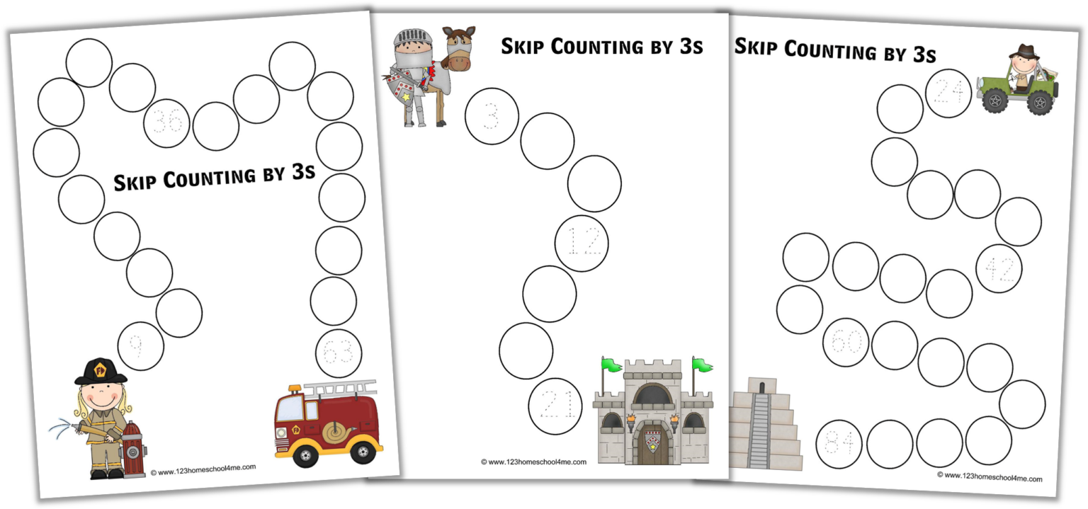 Follow the Paths FREE Skip Counting Worksheets