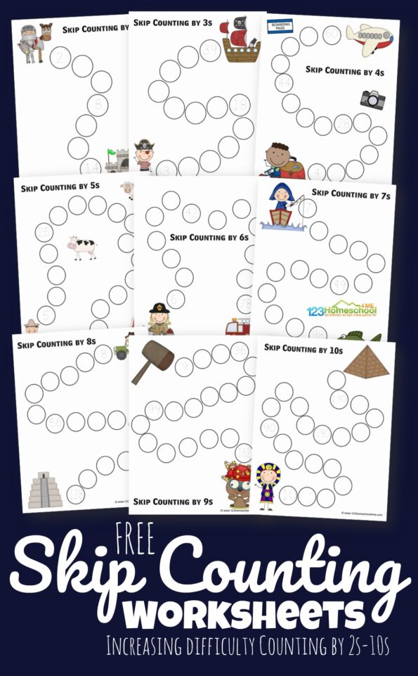 Follow the Paths FREE Skip Counting Worksheets