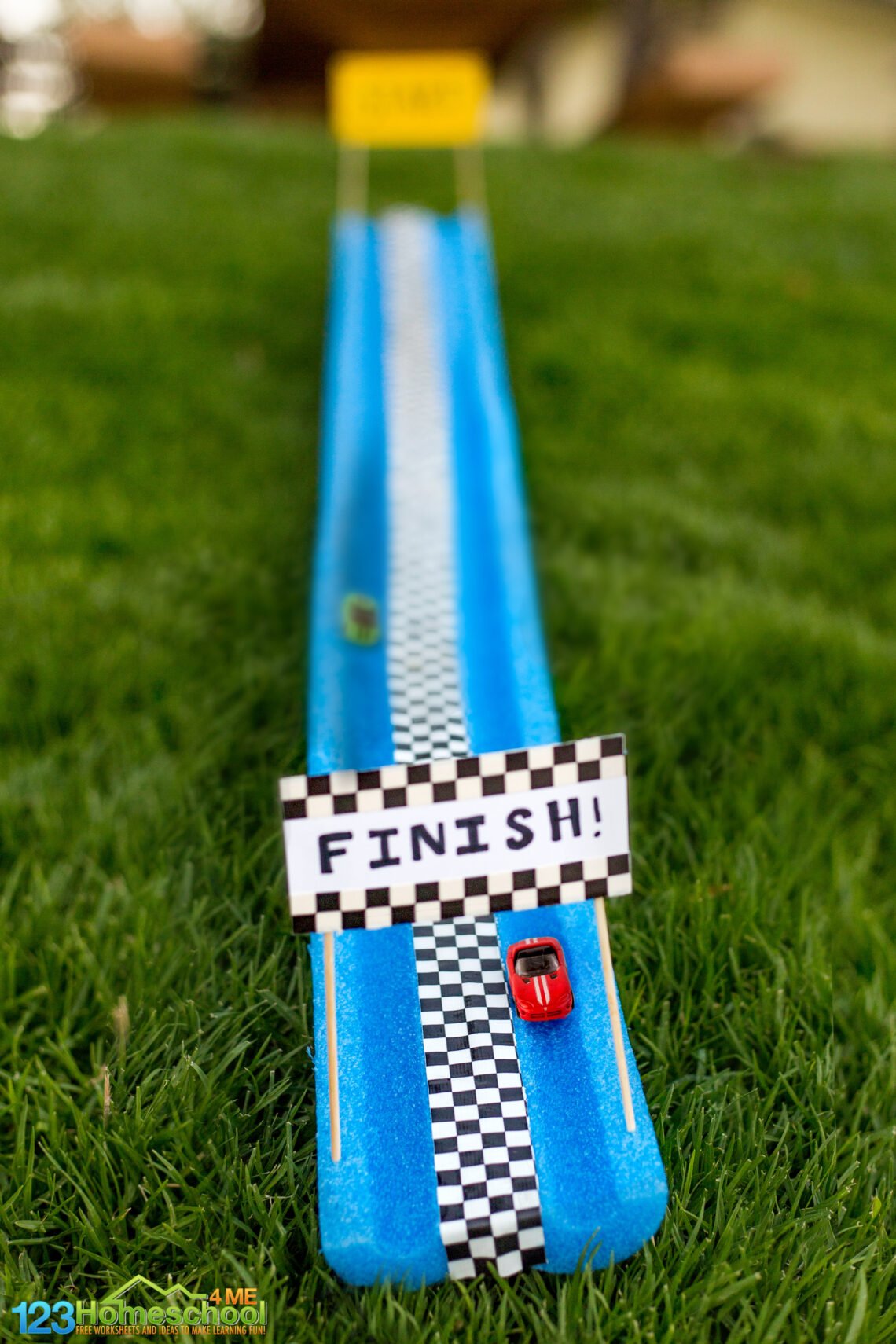 🏎️ DIY Pool Noodle Race Track Activity for Kids