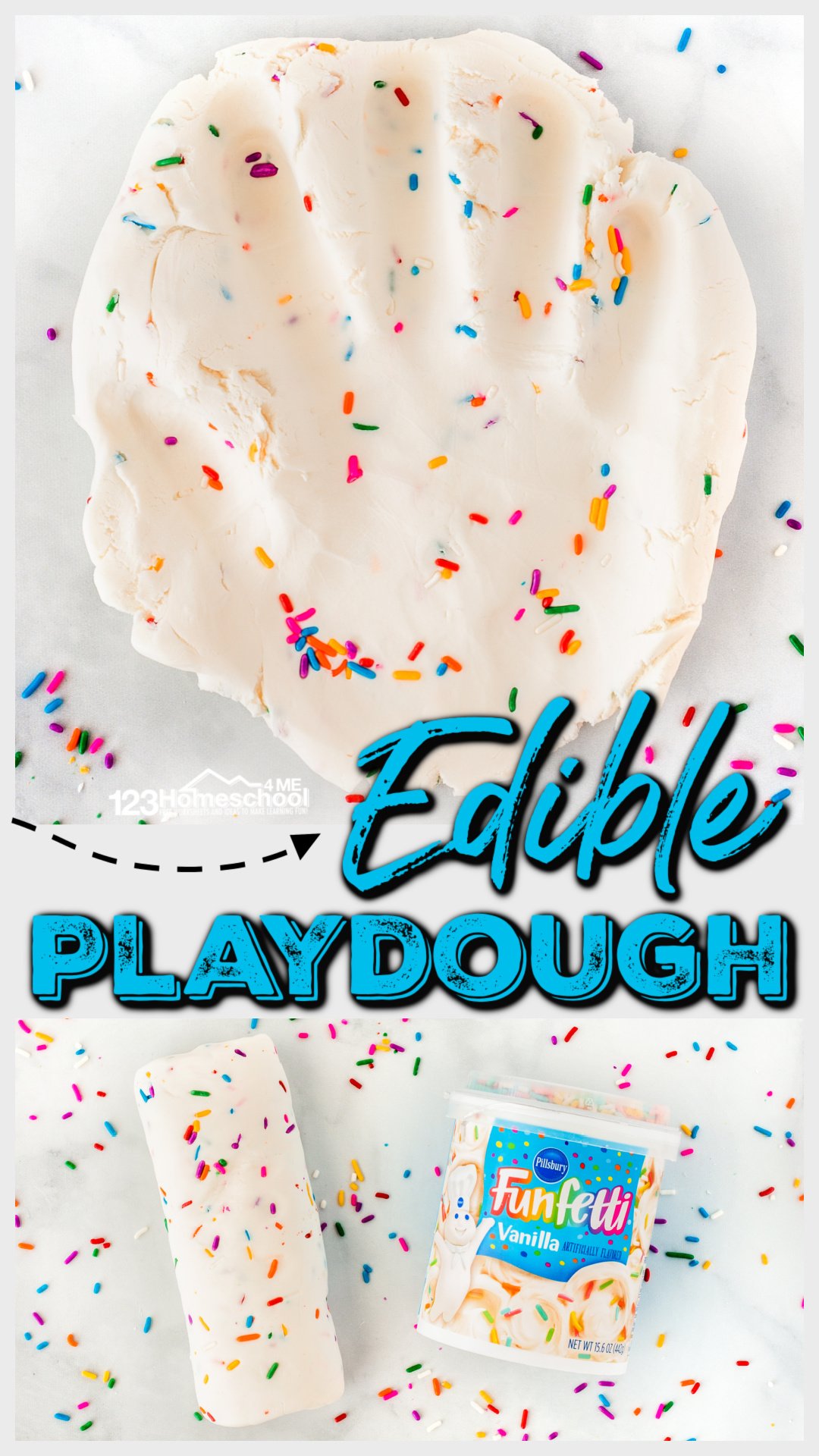 Funfetti Edible Playdoh 123 Homeschool 4 Me