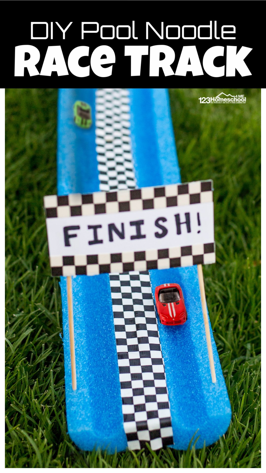 🏎️ DIY Pool Noodle Race Track Activity for Kids