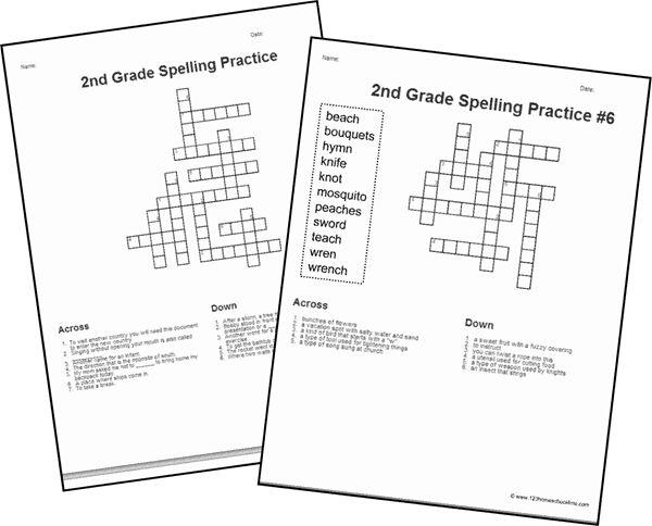 FREE 2nd Grade Spelling Word Crossword Puzzles free-2nd-grade-spelling-word-crossword-puzzles