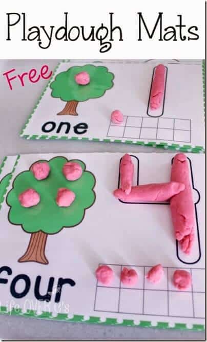 Free Apple Playdough Mats