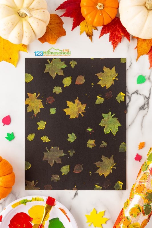 leaf art Alternatively, feel free to start a new project and let your creativity flow! It is really pretty on dark colored paper as well!