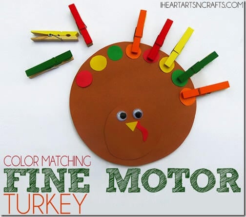 Color Matching Fine Motor Turkey for Preschoolers Color Matching Fine Motor Turkey for Preschoolers