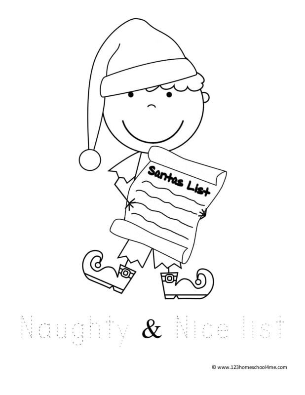 Santa Elf with Naughty and nice list