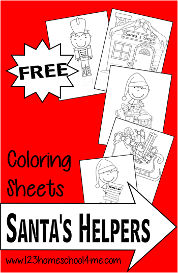 Santas Helpers Christmas Coloring Sheets
