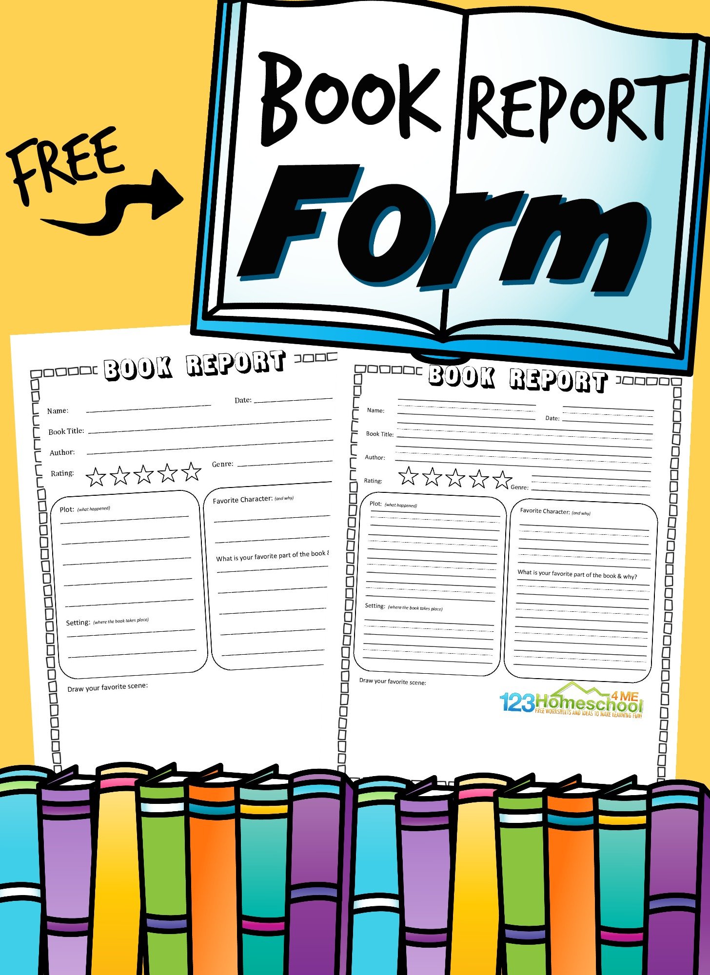 FREE Simple Book Report Template - 21 Homeschool 21 Me With One Page Book Report Template