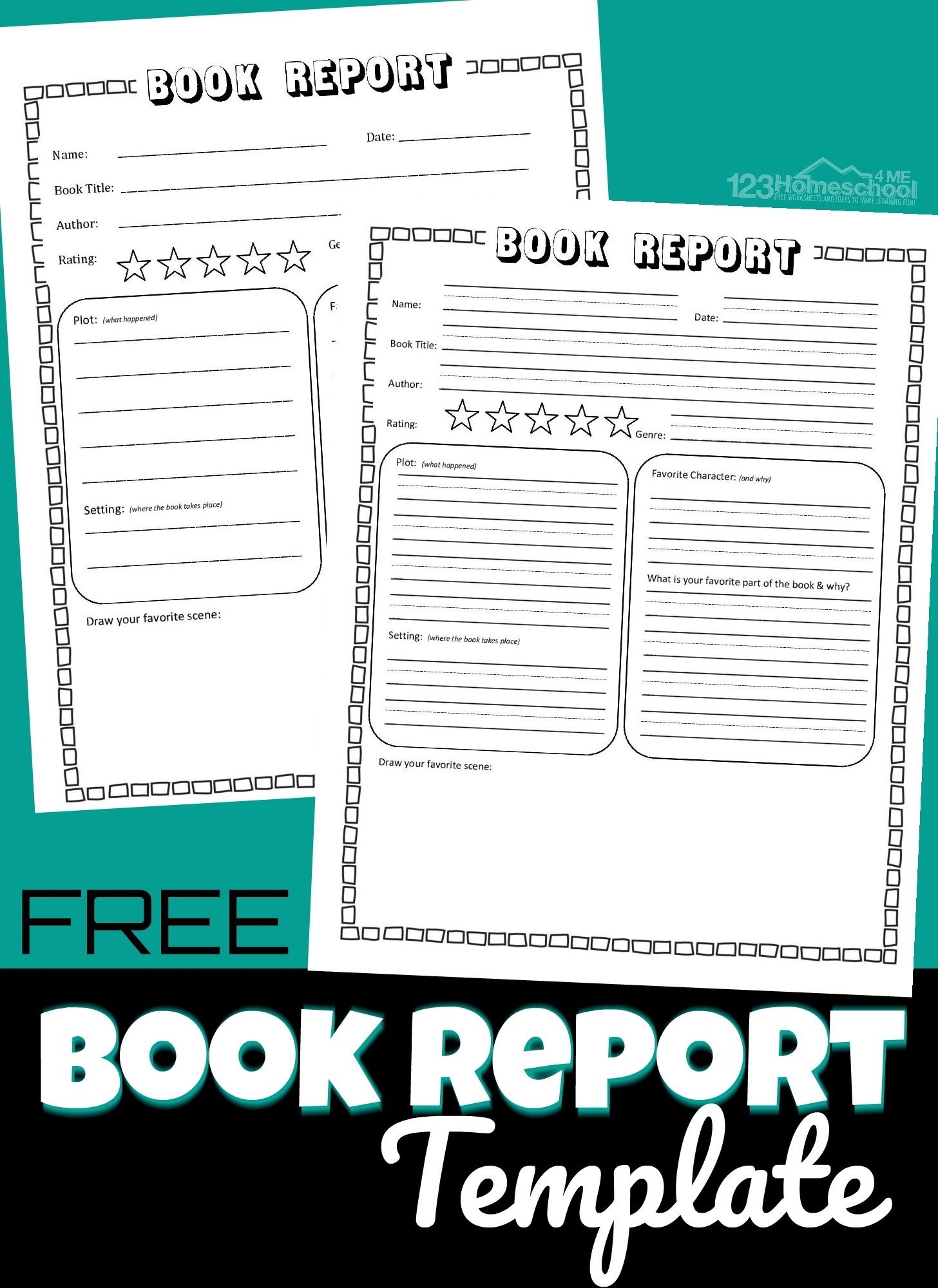 ✏️ FREE Printable Book Report Template Within Book Report Template 5Th Grade