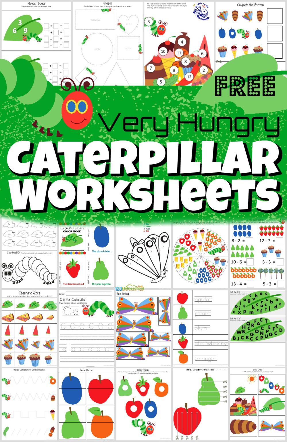 FREE The Very Hungry Caterpillar Worksheets