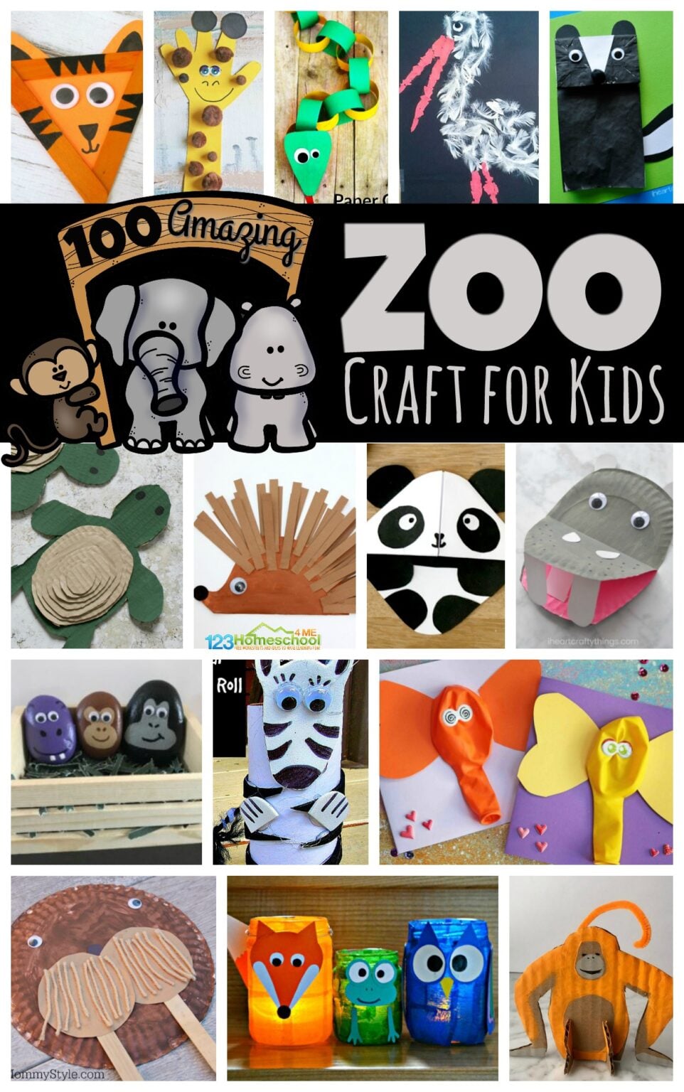 🐘🐍🦩 100 Amazing Zoo Animal Crafts for Kids