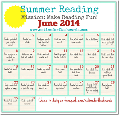 Summer Reading Calendars with Missions to Make Reading Fun Summer Reading Calendars with Missions to Make Reading Fun