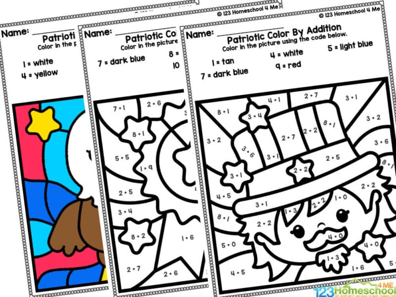 This pack of patriotic worksheets includes 16 pages, plus the answer key. There are 2 versions of each of the 8 pages