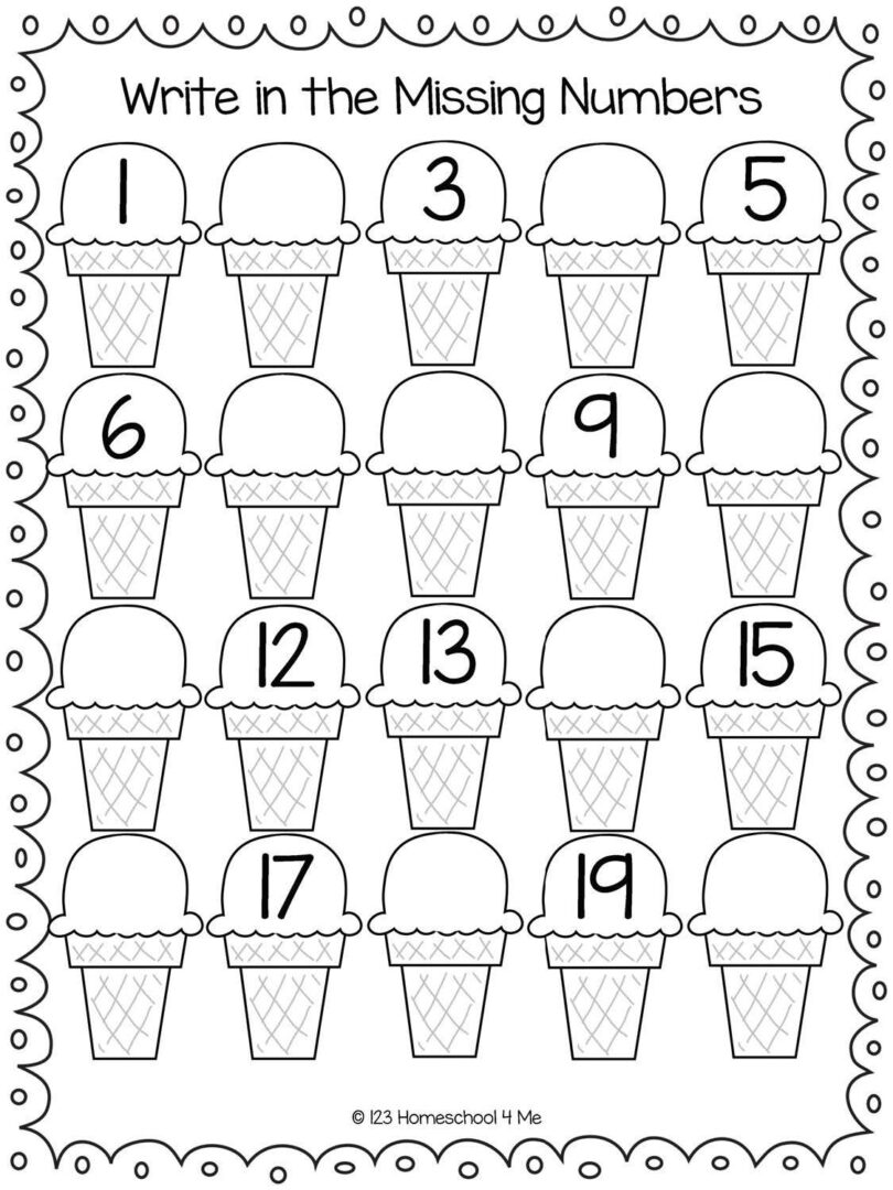 🍦 FREE Printable Ice Cream Scoops Math Game