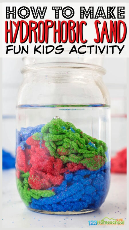 WOW your kids with this aqua sand activity!  Learn how to make hydrophobic sand - a fascinating play material with an easy magic sand recipe!