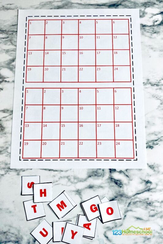 FREE Printable Alphabet Battle Game