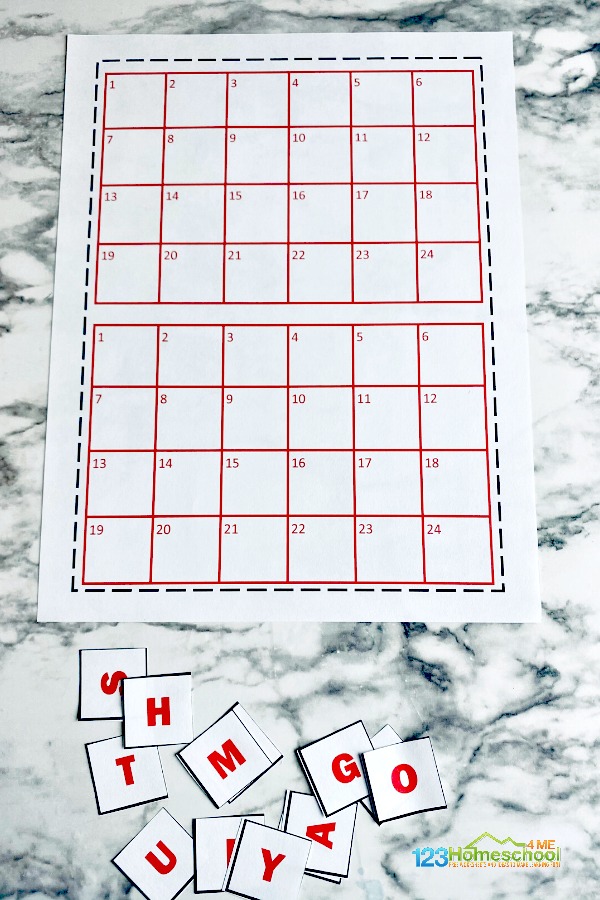 FREE Printable Alphabet Battle Game
