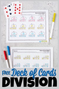 🃏 FREE Deck of Cards Printable Division Worksheets
