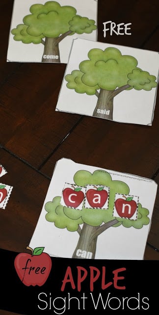 Apple Sight Words Activity