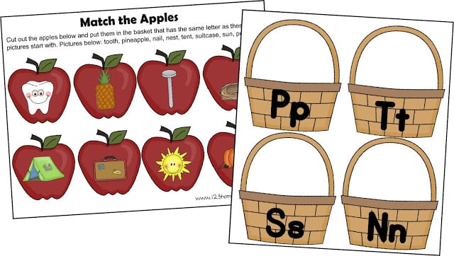 Letter A Apple Sort Letter A Apple Sort