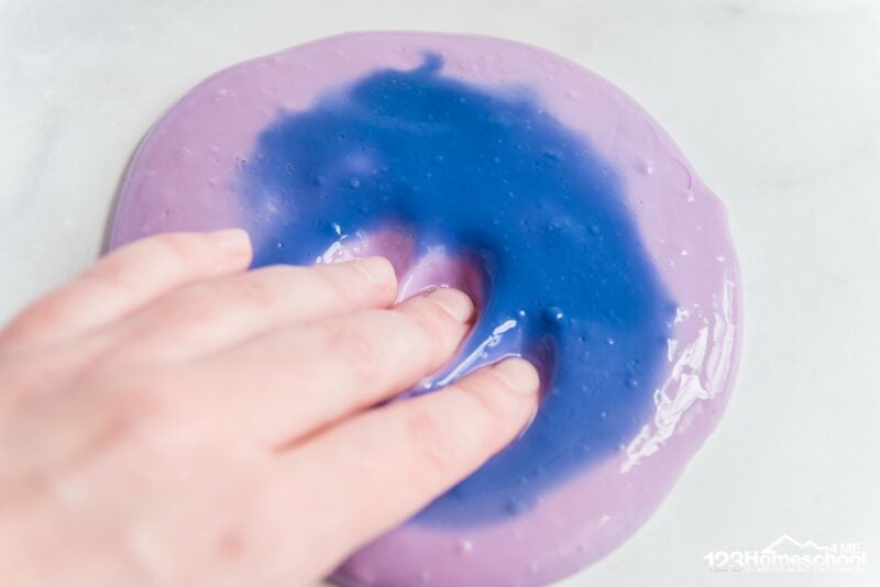 pink and purple color changing slime