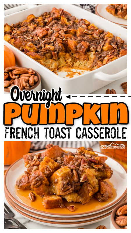 Looking for a scrumptious breakfast casserole recipe that's perfect for fall? Look no further! This delectable Pumpkin French Toast is the ultimate make-ahead dish for your mornings. Just whip up this delightful french toast pumpkin spice goodness, refrigerate it overnight, and enjoy a warm, cozy breakfast that's ready to serve when you are. Embrace the flavors of the season with this convenient and delicious autumn treat!
