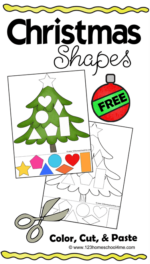 🎄 FREE Christmas Cut and Paste Shapes Worksheet